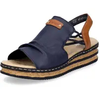 Rieker Sandales bleu foncé / marron