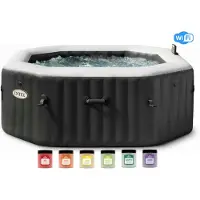 Intex PureSpa Jet & Bulles Deluxe Carbone WiFi + Aquatural Cristaux d'Arôme