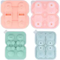 OEM VHV - Moule à glaçons en forme de pingouin - silicone de qualité alimentaire, 2 pièces - avec couvercle - idéal pour le whisky, les cocktails, le café glacé et les fêtes