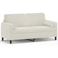 vidaXL Canapé 2 places avec coussins décoratifs Crème 140 cm Velours