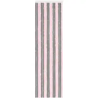 vidaXL Rideau anti-insectes en chenille, gris argenté et rose, 56 x 200 cm