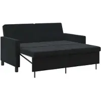 vidaXL Canapé-Lit Noir Tissu