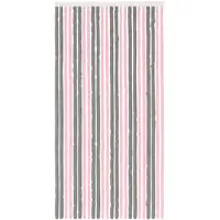 vidaXL Rideau anti-insectes en chenille, gris argenté et rose