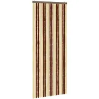 vidaXL Rideau anti-insectes en chenille, marron et beige, 90 x 220 cm