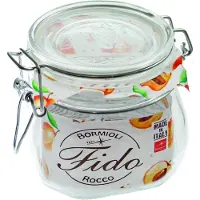 Weck Bormioli Rocco Drahtbügelgläser Fido 560ml, 6 Gläser + Gummis Einmachgläser 4309, Bocal de conservation, Transparent