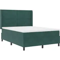 vidaXL Lit boxspring avec bandes lumineuses LED, vert, 140 x 190 cm, velours