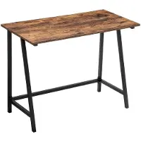 Leobert Bureau Informatique - - Brun Rustique/Noir - 100 X 50 X 75 Cm