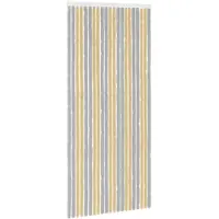 vidaXL Rideau anti-insectes en chenille, gris et beige, 90 x 200 cm