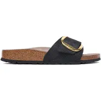 Birkenstock pour femme. 1032965 Sandales Madrid Big Buckle (Coupe Étroite) noir (41), Plat, Aucun, Casuel