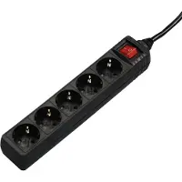 Hama multiprise 5x, avec interrupteur, 1,4 m, noir (00137267)