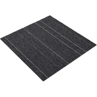 vidaXL Dalle de moquette gris foncé à rayures 50 x 50 cm, lot de 20