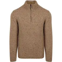 Suitable Pull Demi-Zip Donnegal Tweed Laine Eco Beige