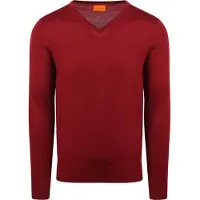 Suitable Merino Pullover V-Neck Rouge Foncé
