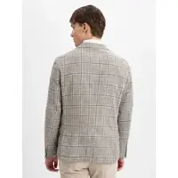 Nils Sundström Veste de costume taupe / blanc