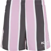 Karl kani Shorts de bain gris foncé / rose / blanc