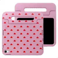 IMoshion Coque arrière Kidsproof Design avec poignée pour Apple iPad 11 (2025) 11 pouces A16 / iPad 10 (2022) 10.9 pouces - Cœurs Rouges