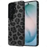 Selencia Coque Sabi imprimé panthère avec MagSafe pour Samsung Galaxy S26 Ultra - Midnight Black