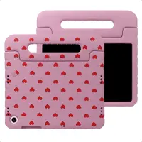 IMoshion Coque arrière Kidsproof Design avec poignée Samsung Galaxy Tab A11 Plus / A9 Plus - Cœurs Rouges