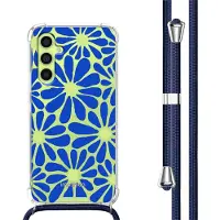 IMoshion Coque Design avec cordon Samsung Galaxy A34 (5G) - Cobalt Blue Flowers Connect
