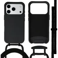 IMoshion Coque arrière Color avec cordon amovible et MagSafe pour Apple iPhone 17 Pro Max - Noir