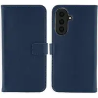 Selencia Étui portefeuille en cuir véritable Samsung Galaxy A57 (5G) - Bleu foncé
