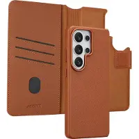 Accezz Étui de télephone portefeuille en cuir 2-en-1 avec MagSafe Samsung Galaxy S26 Ultra - Sienna Brown