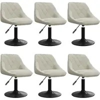 vidaXL Chaises de salle à manger 6 pcs. Pivotant Crème Velours