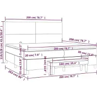 vidaXL Lit boxspring avec matelas vert foncé 200x200 cm velours