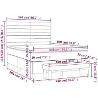 vidaXL Lit boxspring avec matelas vert foncé 140x190 cm velours