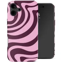 Selencia Coque arrière Vivid pour Apple iPhone 16 - Wavy Swirl Pink Plum