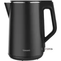 Tomado TWK1708B - Bouilloire - 1,7 litres - Double paroi - 2200 watts - Sans BPA - Noir mat