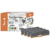 Peach Combi-Pack - Pack de 4 - Noir, jaune, cyan, magenta - compatible - reconditionné - cartouche de toner (alternative à : HP CB543A, HP CB542A, HP CB541A, HP CB540A)