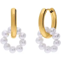 Lucardi Boucles d'oreilles 'Statement' or / blanc perle