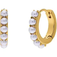 Lucardi Boucles d'oreilles or / blanc perle