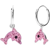 Lucardi Boucles d'oreilles rose / argent