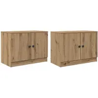 vidaXL Meuble de chevet, lot de 2, chêne Artisan, 66 x 35 x 48 cm, bois d'ingénierie