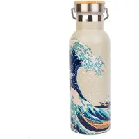 Erik Editores The Great Wave Of Kanagawa Hokusai Metal Bottle With Handle Clair Enfants