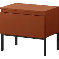 Selsey BEMMI - Table de nuit, Rouge brique avec pieds en métal