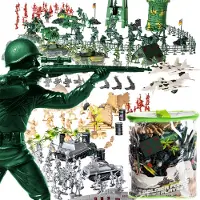 Kruzzel Set de jeu militaire avec figurines de soldats et voitures de jeu de l'armée 300 pièces Bundeswehr Jeu d'unité de défense pour enfants à partir de 3 ans 23432