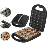 Zilan Boulanger électrique aux noix | Oresckis | Nut Maker | 24 coques de pâte croustillantes en un seul passage | Poignées Cool-Touch | Revêtement antiadhésif | 1.400 watts | Noir |