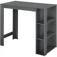 En.casa Table de bar 'Danderyd' comptoir de bar 120 x 60 x 106 cm avec 3 étagères Gris foncé