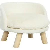 PawHut Lit pour chien , canapé pour chien avec coussin, lit surélevé pour animaux, lit pour chat, couleur crème