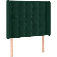 vidaXL Tête de lit avec oreilles Vert foncé 93x16x118/128 cm Velours