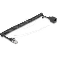 DeLOCK RJ45 Câble spiralé Fiche vers Prise Cat.5e UTP 1 m à 3 m noi