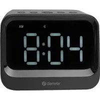 Denver Réveil numérique - Haut-parleur Bluetooth - Double alarme - Ecran LCD - EC54B - Noir
