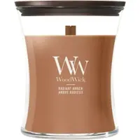 Woodwick Radiant Amber bougie parfumée avec mèche en bois 275 g