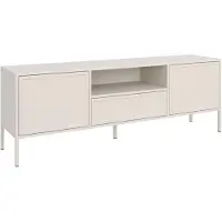 Selsey Velveto - Meuble TV bas à 2 portes avec tiroir et compartiment, couleur cachemire, 160 cm