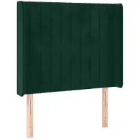 vidaXL Tête de lit avec oreilles vert foncé 93x16x118/128 cm velours