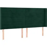 vidaXL Tête de lit avec oreilles vert foncé 183x16x118/128 cm velours