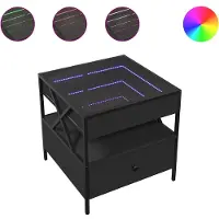 vidaXL Table basse avec Infinity-LED noir 50x50x51 cm